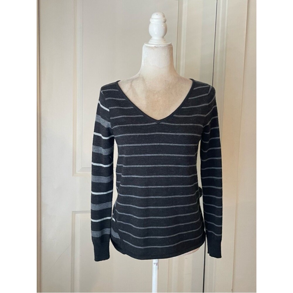 Smartwool V-Neck Striped Women's Sweater merino wool blend Sz XS-S
